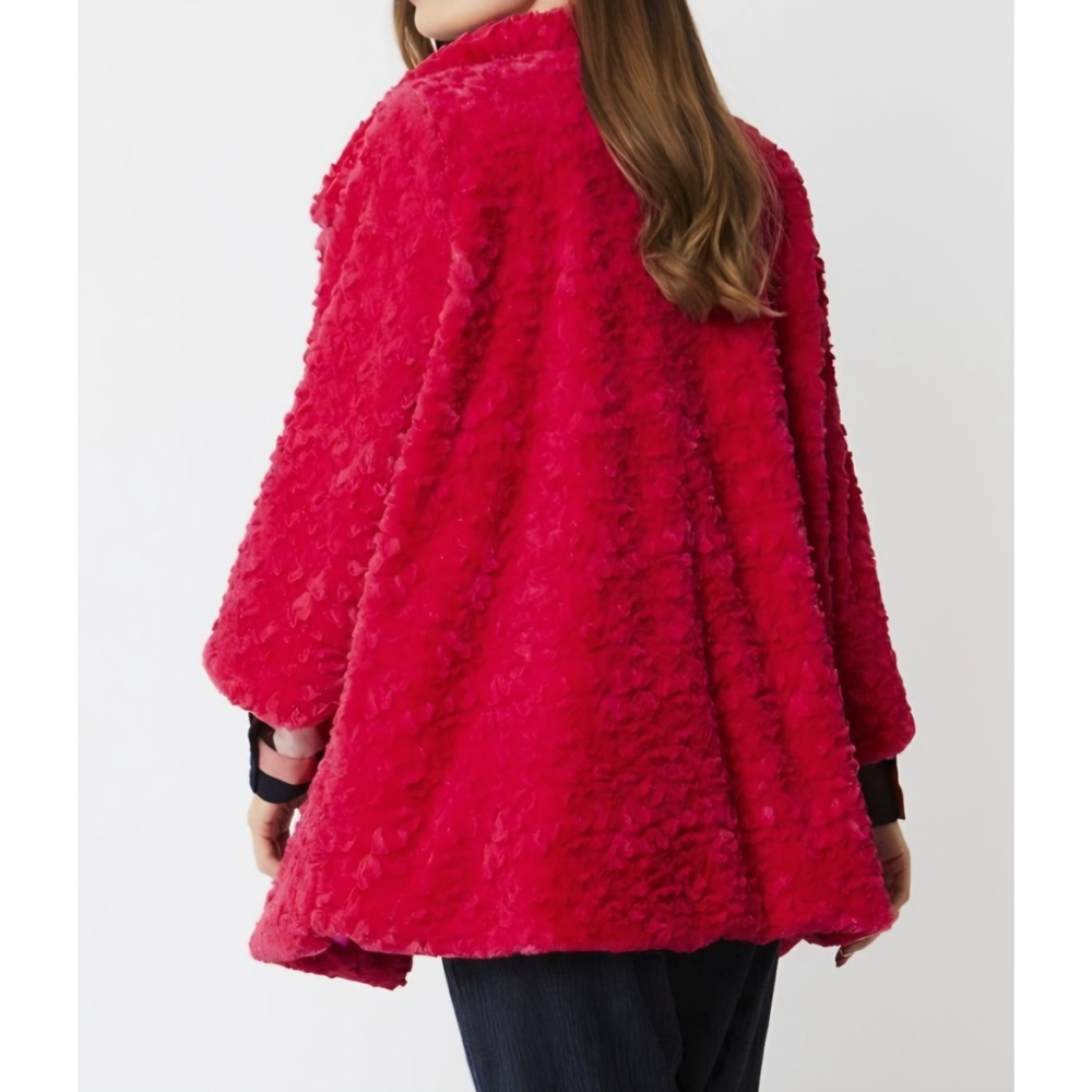 Cozy Glam JAYLEY Faux Fur Teddy Coat Women Oversized Pink Winter - Picture 8 of 13